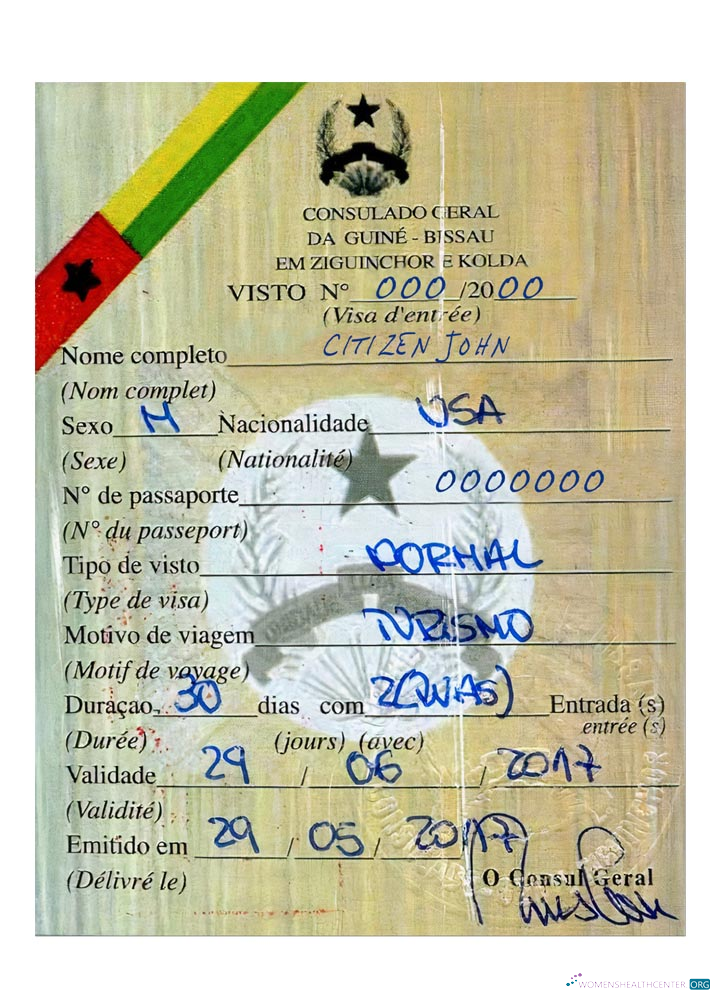 Download GUINE BISSAU visa Photoshop template